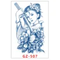 Adesivo per tatuaggio temporaneo impermeabile con geisha giapponese e bei fiori. - GZ-507