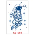 Autocollant de tatouage temporaire imperméable design astronaute art corporel bleu style - GZ-658