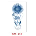 Semi-permanent juice tattoo sticker waterproof sunflower floral geometric design for body art - GZS-136