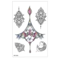 Feuille de tatouage temporaire étanche avec de superbes motifs floraux et mandalas. - TBS-8060 / 120x190mm