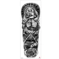 Full arm temporary tattoo sticker waterproof black large arm tattoo sticker product. - TQB-338 / 170*480mm