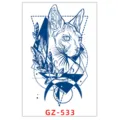 Adesivo per tatuaggio temporaneo impermeabile al succo d'erba, gatto Sphynx geometrico. - GZ-533