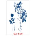 Autocollant de tatouage temporaire étanche jus à base de plantes fleurs roses art de la ligne - GZ-659