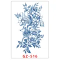 Adesivo per tatuaggio temporaneo impermeabile al succo d'erba con volpe a nove code e design floreale. - GZ-516