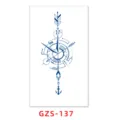 Waterproof semi-permanent juice temporary tattoo sticker with compass and anchor design. - GZS-137
