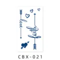 Herbal semi-permanent tattoo sticker with cute heart and arrow design for waterproof body art use. - CBX-021