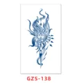 Semi-permanent herbal juice tattoo sticker, blue mystic sun and tentacle design, waterproof. - GZS-138