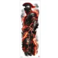 Full arm waterproof temporary tattoo sticker with spartan warrior and red lightning motif. - TQB-341 / 170*480mm