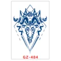 Adesivo per tatuaggio temporaneo impermeabile al succo di erbe, totem di capra geometrico blu. - GZ-484