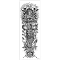 Tatouage temporaire noir et blanc pour bras complet avec motif bouddha et serpent. - TQB-306 / 170*480mm