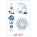 Autocollant de tatouage temporaire jus de plante soleil lune planètes imperméable longue durée - GZ-661