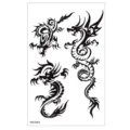 Autocollants de tatouage temporaire de totem de dragon noir étanche pour l'art corporel. - TBS-8063 / 120x190mm
