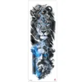 Full arm temporary tattoo sticker waterproof lion zeus greek mythology thunder design - TQB-342 / 170*480mm