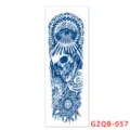 Herbal temporary tattoo sticker waterproof full arm body art blue skull eye design variant - GZQB-57