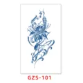 Adesivo tatuaggio temporaneo succo erbe serpente blu fiore impermeabile lunga durata arte - GZS-101