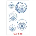 Adesivo per tatuaggio temporaneo impermeabile a base di piante con motivo di loto e luna. - GZ-538