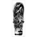 Sticker de tatouage temporaire imperméable bras entier, tatouage de manche noir et blanc - TQB-287 / 170*480mm