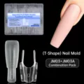 T-Shape Nail Mold Set 120PCS Dual Form Fast Extension Sandwich Nail Molds for DIY Art - T-Shape Style 03