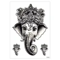 Ganesha temporary tattoo sticker black and white waterproof body art sticker sheet design. - HB-686 / 148*210MM