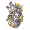Waterproof temporary tattoo sticker wolf queen design arm body art transfer sticker - HB-470