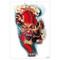 Waterproof temporary tattoo sticker red dragon beast body art flash tattoo for adults men women - HB-690 / 148*210MM