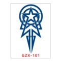 Blue geometric star temporary tattoo sticker, waterproof body art sticker, skin friendly. - GZX-101