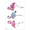 Watercolor flamingo temporary tattoo sticker for kids, waterproof cute floral body art design. - TH-258 / 148*210MM