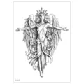 Waterproof temporary tattoo sticker, angel goddess black design variant for body art. - TH-679