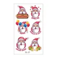 Waterproof Christmas temporary tattoo sticker set for kids, cute cartoon Santa Claus designs. - SS-37