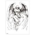 Waterproof temporary tattoo sticker featuring gothic angel wings design for body art style. - TH-680
