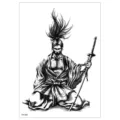 Waterproof temporary tattoo sticker samurai knight black art body art design for men women - TH-681