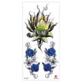 Wasserdichter temporärer Tattoo-Aufkleber mit bunten Lotus- und blauen Rosenmotiven. - TL-231 / 90*190mm