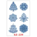 Adesivo per tatuaggi al succo vegetale impermeabile arte corporea mandala design - GZ-239 / 11x18cm