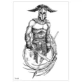 Waterproof temporary tattoo sticker featuring a cool Spartan warrior sketch design for daily wear. - TH-683
