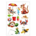 Kids cartoon waterproof temporary tattoo stickers sheet summer beach animal cute designs - TH-377 / 148*210MM