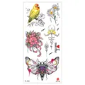 Buntes Blumen- und Vogel-Tattoo-Aufkleber-Set für kreative temporäre Körperkunst. - TL-234 Muster / 90*190mm