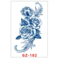 Adesivo per tatuaggio temporaneo alle erbe rosa blu floreale arte del corpo - GZ-182 / 11x18cm