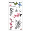 Bunte Aquarell Blumen temporäre Tattoo Aufkleber Bogen mit Schmetterling und Vogel Motiven. - TL-238 Muster / 90*190mm