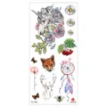 Wasserdichter aquarell blumen tier tattoo bogen mit einhorn fuchs hirsch für körperkunst. - TL-240 Muster / 90*190mm
