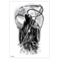Waterproof temporary tattoo sticker featuring grim reaper design, perfect for body art use. - TH-689