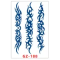 Tatuaggio temporaneo braccio tribale blu, foglio design impermeabile a lunga durata GZ-188. - GZ-188 / 11x18cm