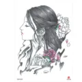 Waterproof temporary tattoo sticker Japanese geisha peony flower arm body art design - HB-593