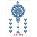 Adesivo tatuaggio temporaneo alle erbe mandala blu impermeabile arte corporea braccio - GZ-193 / 11x18cm