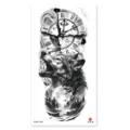 Temporary waterproof full arm tattoo sticker wolf clock forest design body art transfer sticker - XQB-1264 / 11.4x21cm