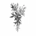 Black and white floral geometric temporary tattoo sticker for arm, leg, and body art use. - XQB-1305