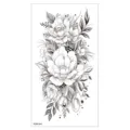Autocollant de tatouage temporaire étanche à fleurs, design d'art au trait noir pour les bras. - XQB-344 / 11.4*21CM