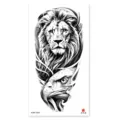 Waterproof lion and eagle temporary tattoo sticker for arm, realistic black body art design. - XQB-1268 / 11.4x21cm