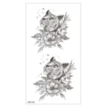 Autocollant de tatouage temporaire imperméable lion fleur dotwork bras art corporel 1pc - XQB-348 / 11.4*21CM