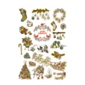 Christmas temporary tattoo sheet featuring Santa Claus, reindeer and festive holiday designs. - SD-05 Style