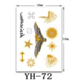 Foglio di tatuaggio temporaneo metallico oro e argento adesivi d'arte corporea. - YH-72